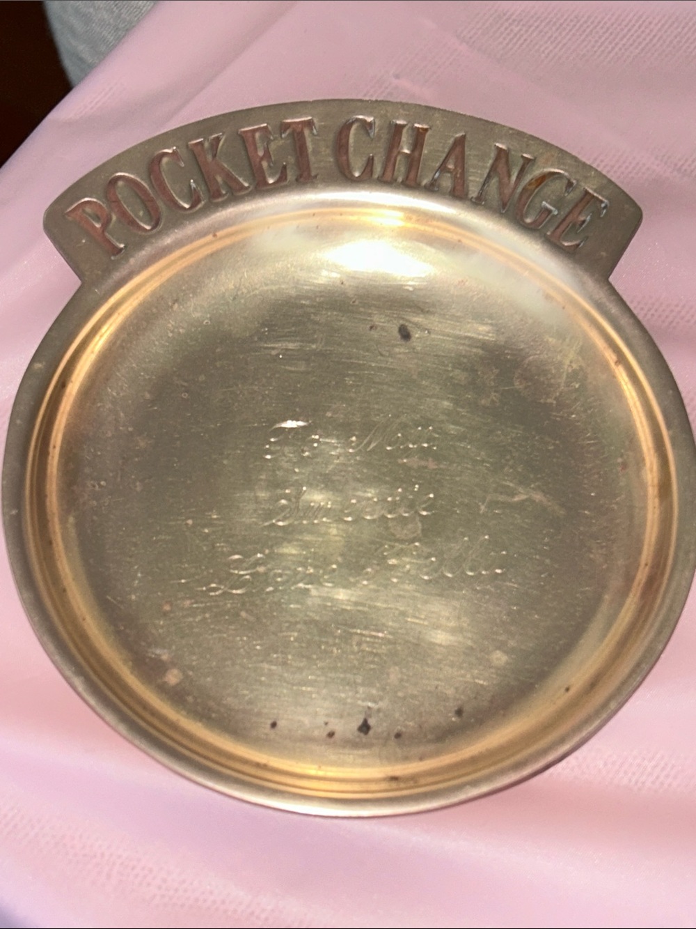 Vintage Brass Pocket Change plate Tray